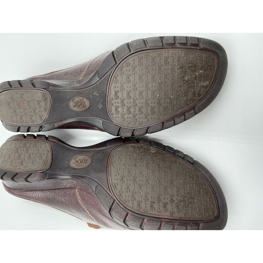 Sofft Women's Brown Leather Slide Comfort Heel Mules Size 9M EUC - Picture 4 of 6